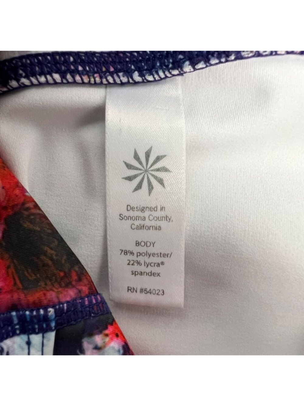 Athleta Women’s Ankle Leggings Low Rise Colorful Print Size Small - Picture 8 of 8